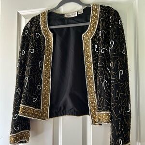 Laurence Kazar vintage beaded jacket large